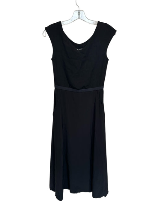Athleta Size S Black Polyester Blend Fabric Block Cap Sleeve Athletic Dress Black / S