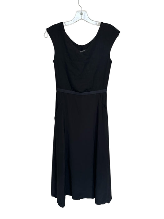 Athleta Size S Black Polyester Blend Fabric Block Cap Sleeve Athletic Dress Black / S