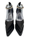 Versace Shoe Size 38.5 Black Satin Platform Pointed Toe Ankle Buckle Pumps Black / 38.5