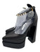 Versace Shoe Size 38.5 Black Satin Platform Pointed Toe Ankle Buckle Pumps Black / 38.5