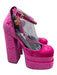Versace Shoe Size 39 Pink Velvet Platform Square Toe Crystal Embellished Pumps Pink / 39