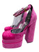 Versace Shoe Size 39 Pink Velvet Platform Square Toe Crystal Embellished Pumps Pink / 39