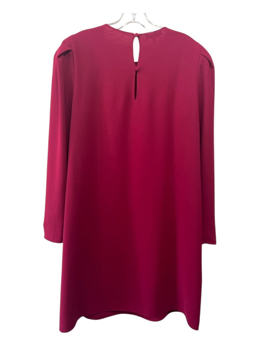 Lafayette 148 Size M Magenta Acetate & Polyester Keyhole Pleated Shoulder Dress Magenta / M