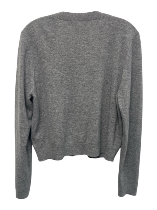 Alice + Olivia Light Gray Cashmere Button Down Long Sleeve Cardigan Light Gray