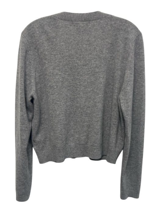 Alice + Olivia Light Gray Cashmere Button Down Long Sleeve Cardigan Light Gray