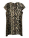 Elie Tahari Size 6 Black, White, Beige Polyester Cap Sleeve Snake Print Dress Black, White, Beige / 6