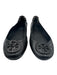 Tory Burch Shoe Size 8 Black Leather Crinkle Monogram Rhinestone Flats Black / 8