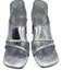 Maje Shoe Size 37 Silver Leather Square Toe Double Strap Ankle Buckle Sandals Silver / 37