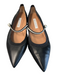 Aquazzura Shoe Size 37.5 Black Leather Pointed Toe Top Strap Pearl detail Shoes Black / 37.5