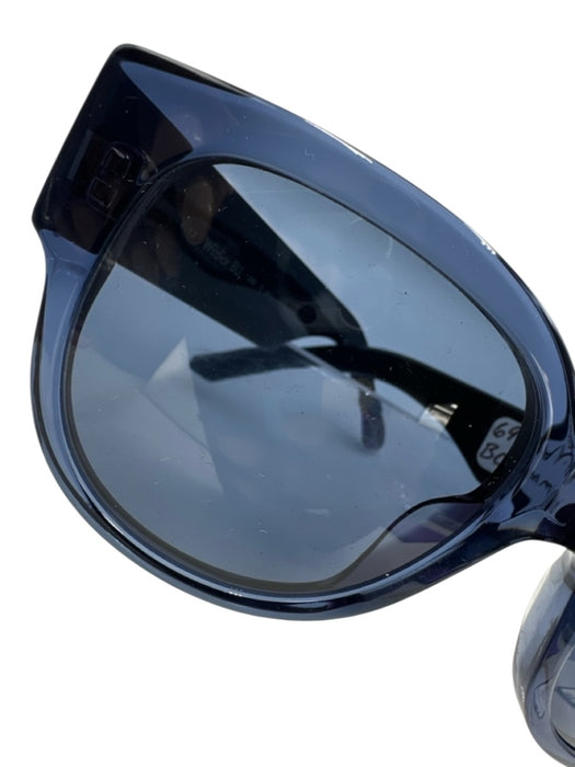 Christian Dior Navy Blue & White Acetate Logo Square Sunglasses Navy Blue & White
