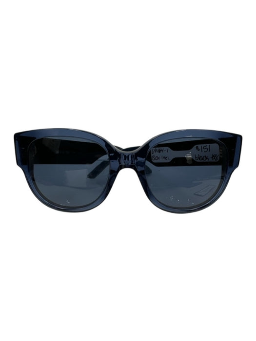 Christian Dior Navy Blue & White Acetate Logo Square Sunglasses Navy Blue & White