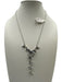 Swarovski Light Blue & Silver Metal Dainty Chain Butterflies Lariat Necklace Light Blue & Silver
