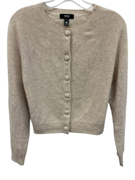 Aqua Cashmere Size S Oatmeal Beige Cashmere Round Neck Button Front Sweater Oatmeal Beige / S