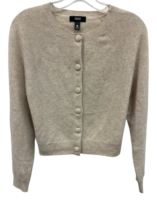 Aqua Cashmere Size S Oatmeal Beige Cashmere Round Neck Button Front Sweater Oatmeal Beige / S