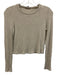 Reformation Size S Oatmeal Beige Tencel Blend Ribbed Knit Round Neck Top Oatmeal Beige / S