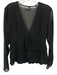 The Kooples Size S Black Polysatin Blend Semi Sheer Pleated Tiered Top Black / S