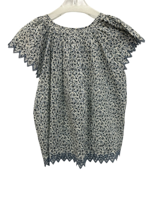 The Great Size 2 / M Blue, White, Black Cotton Floral Button Front Top Blue, White, Black / 2 / M
