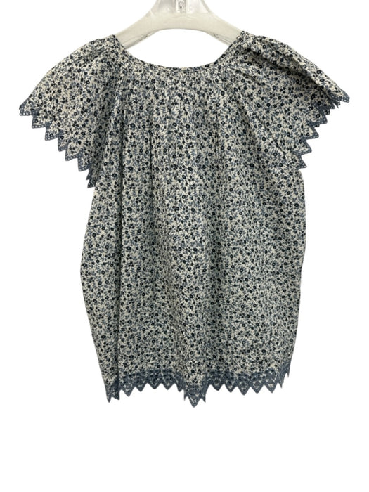 The Great Size 2 / M Blue, White, Black Cotton Floral Button Front Top Blue, White, Black / 2 / M