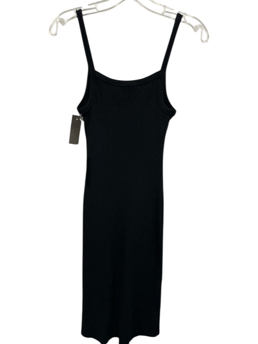 Cotton Citizen Size S Black Cotton & Spandex Sleeveless Rib Knit Zip Up Dress Black / S