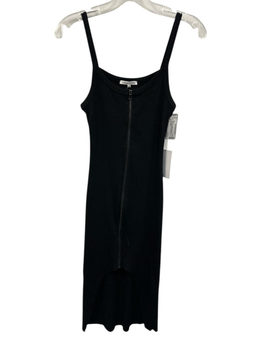 Cotton Citizen Size S Black Cotton & Spandex Sleeveless Rib Knit Zip Up Dress Black / S