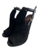 Gucci Shoe Size 36 Black Suede Peep Toe Open Heel Double Ankle Strap Shoes Black / 36