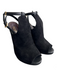 Gucci Shoe Size 36 Black Suede Peep Toe Open Heel Double Ankle Strap Shoes Black / 36