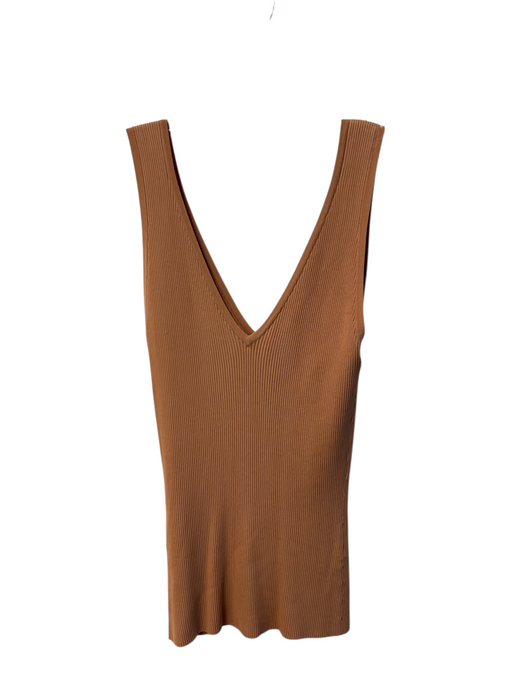 Zimmermann Size 2 Pale Orange Viscose V Neck V Back Ribbed Tank Top Top Pale Orange / 2