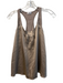 Brunello Cucinelli Size Small Taupe Silk & Lycra Racer Back Sleeveless Top Taupe / Small