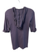 Brunello Cucinelli Size Large Dark Mauve Silk & Cotton Hood Half Zip Top Dark Mauve / Large