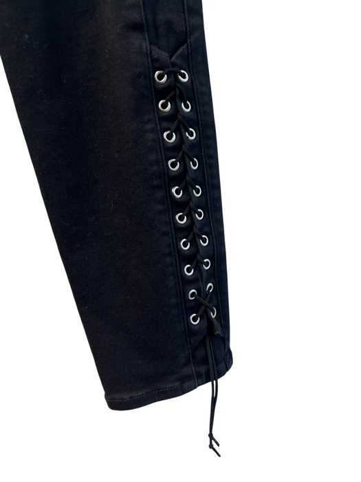 Hudson Size 28 Black Cotton Blend Lace Up Sides Lace Up Ankle Mid Rise Jeans Black / 28