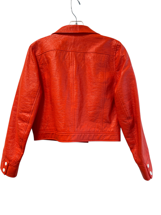Courreges Size 42 Orange Cotton & Polyurethane Snap Closure Collar Jacket Orange / 42