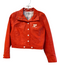 Courreges Size 42 Orange Cotton & Polyurethane Snap Closure Collar Jacket Orange / 42