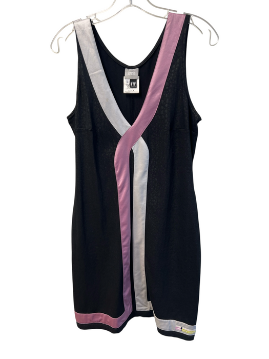 Versace Jeans Couture Size Large Black, White & Pink Poly Blend Sleeveless Dress Black, White & Pink / Large