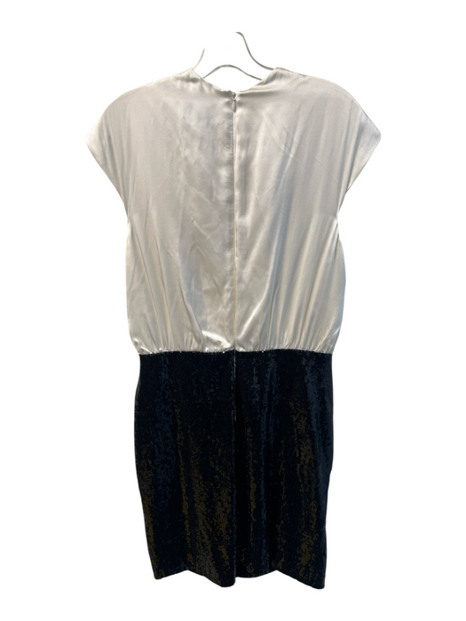 Alexia Admor Size Medium White & Black Silk Sequins Sleeveless Back Zip Dress White & Black / Medium
