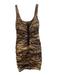 Nicole Miller Size 2 Brown & Gold No Fabric Tag Sleeveless Animal Print Dress Brown & Gold / 2