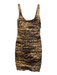 Nicole Miller Size 2 Brown & Gold No Fabric Tag Sleeveless Animal Print Dress Brown & Gold / 2