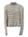 Free People Size Large Cream Cotton Front Zip Crochet Bomber Jacket Cream / Large