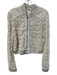 Free People Size Large Cream Cotton Front Zip Crochet Bomber Jacket Cream / Large