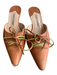 Manolo Blahnik Shoe Size 36.5 Light Brown Leather Pointed Toe Kitten Heel Shoes Light Brown / 36.5