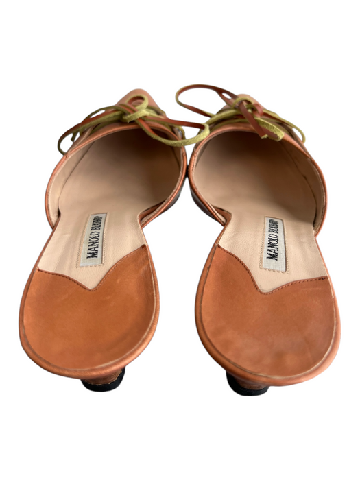 Manolo Blahnik Shoe Size 36.5 Light Brown Leather Pointed Toe Kitten Heel Shoes Light Brown / 36.5