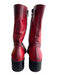 Rocco P Shoe Size 36 Red Leather Pointed Toe Side Zip above ankle Western Boots Red / 36