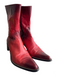 Rocco P Shoe Size 36 Red Leather Pointed Toe Side Zip above ankle Western Boots Red / 36