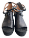 Givenchy Shoe Size 37 Black Leather Espadrille wedge platform Ankle Buckle Shoes Black / 37
