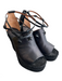 Givenchy Shoe Size 37 Black Leather Espadrille wedge platform Ankle Buckle Shoes Black / 37