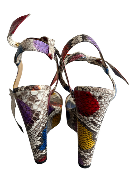 Alexandra Birman Shoe Size 37.5 Multi Snake Skin Open Toe & Heel Sandal Shoes Multi / 37.5
