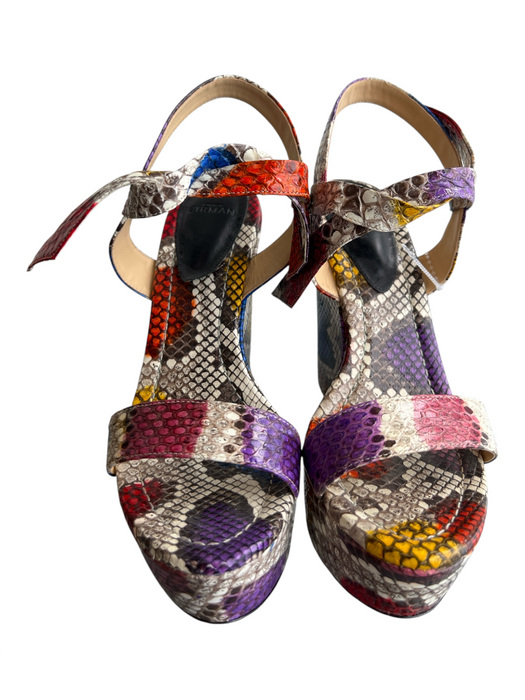 Alexandra Birman Shoe Size 37.5 Multi Snake Skin Open Toe & Heel Sandal Shoes Multi / 37.5