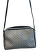 Gucci Blue Leather Canvas Gucci Monogram Gold Hardware Zip Close Bag Blue / S