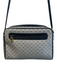 Gucci Blue Leather Canvas Gucci Monogram Gold Hardware Zip Close Bag Blue / S