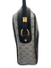 Gucci Blue Leather Canvas Gucci Monogram Gold Hardware Zip Close Bag Blue / S