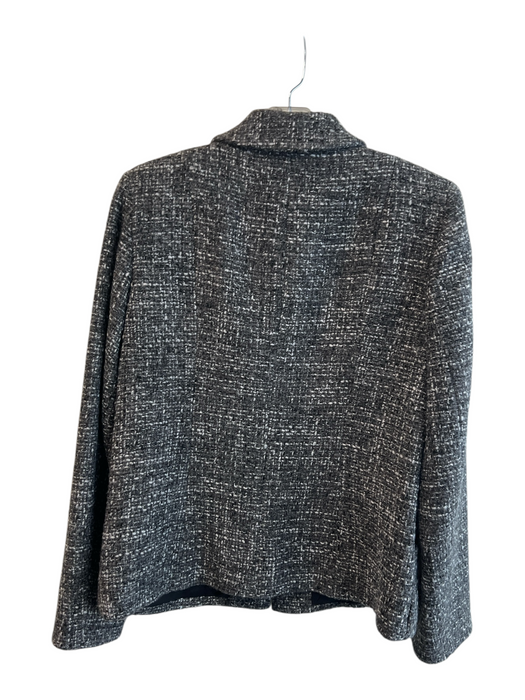 Jones New York Size 4 Gray Wool Blend Zip Front Shoulder Pads Long Sleeve Jacket Gray / 4